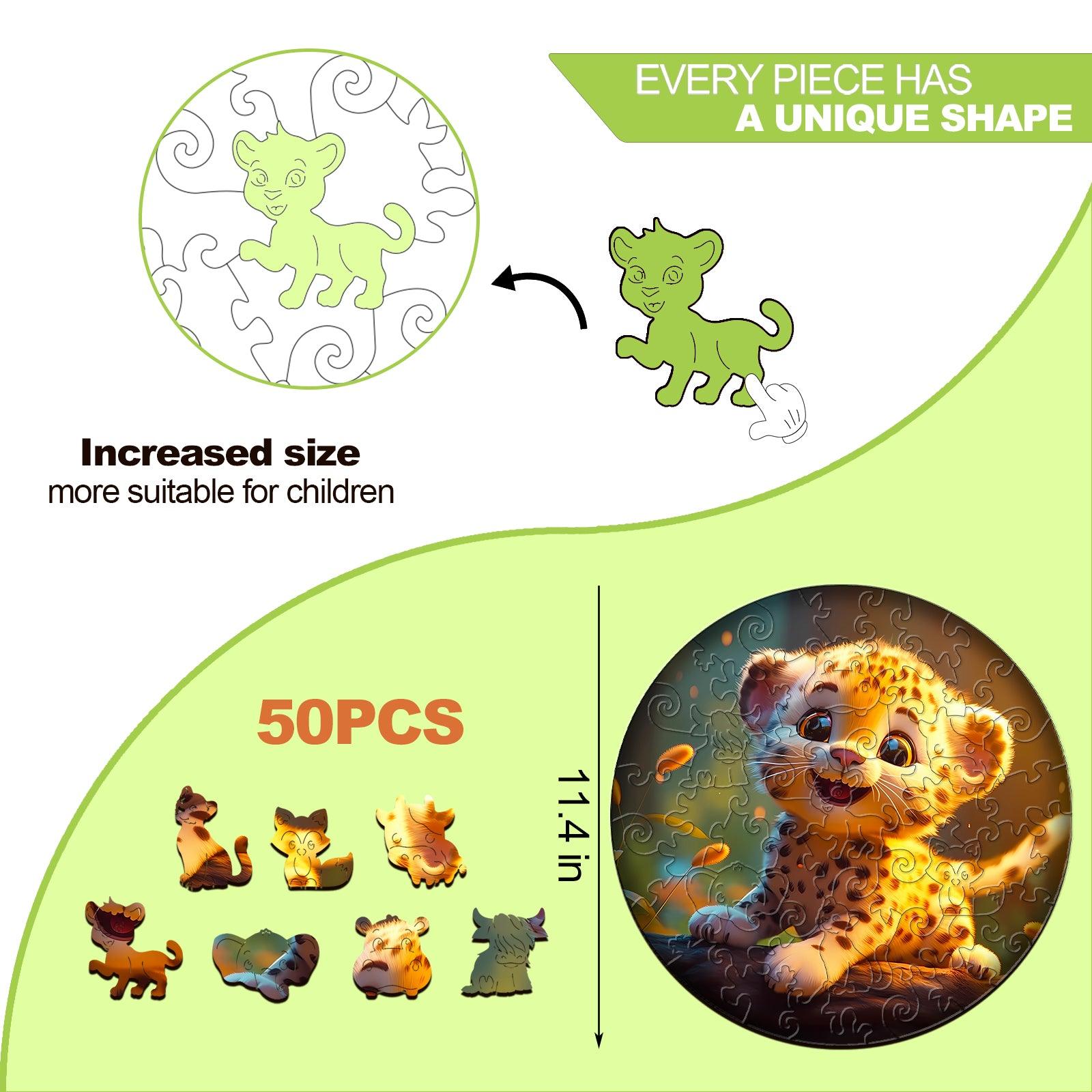 Cute Leopard Children's Wooden Jigsaw Puzzle