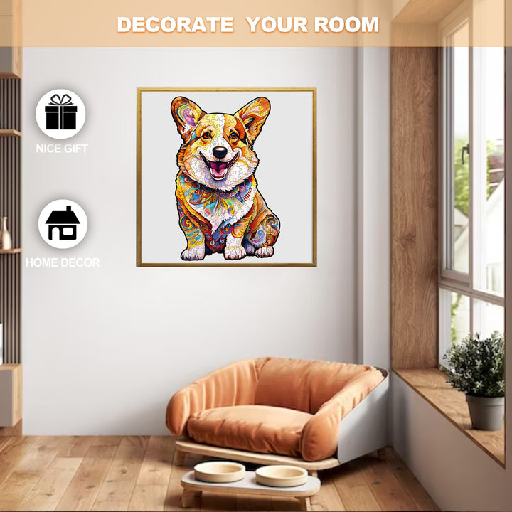 Clever Corgi 3 Wooden Jigsaw Puzzle-Woodbests