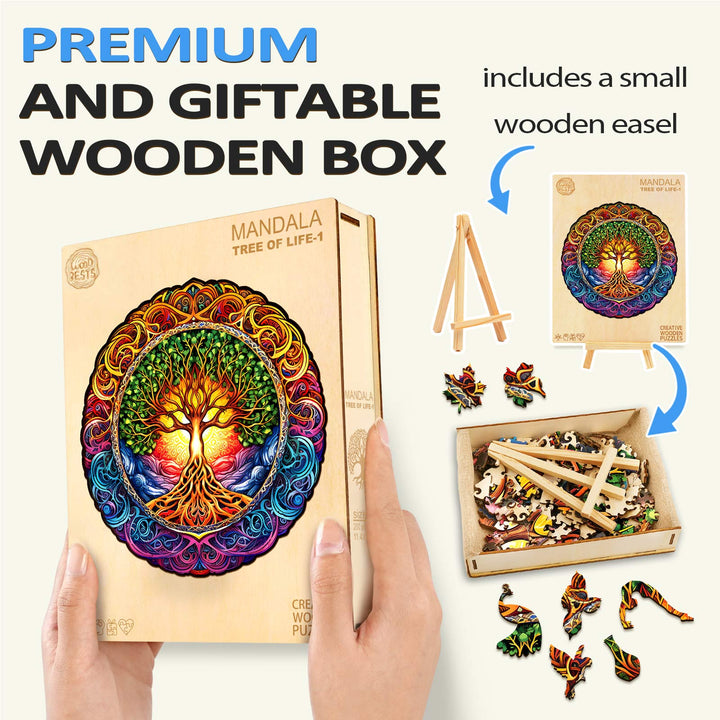 Mandala Tree of Life-1 Wooden Jigsaw Puzzle