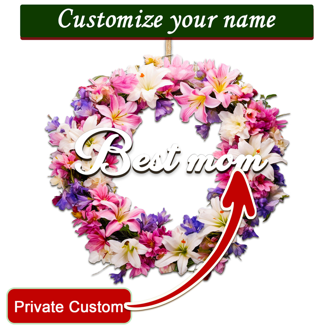Personalized Elegant Flora Wreath-Woodbests