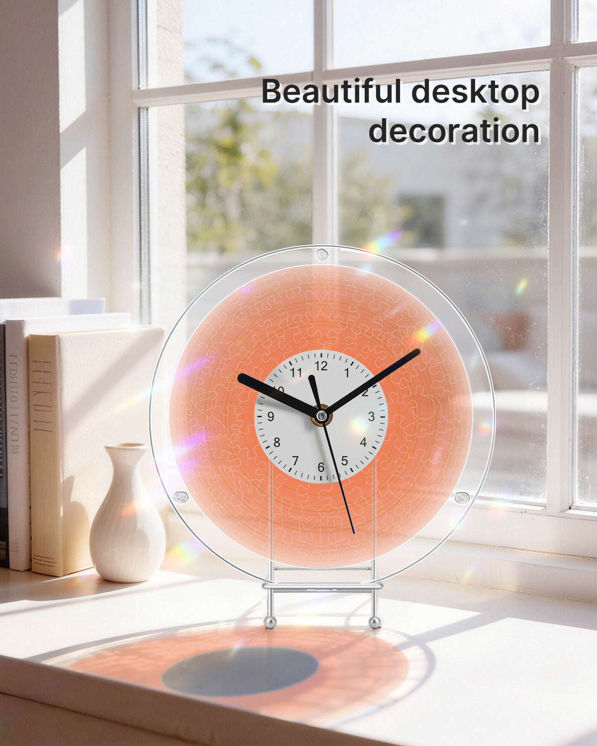 DIY Acrylpuzzle-Uhr Bausatz - Lebhaftes Orange