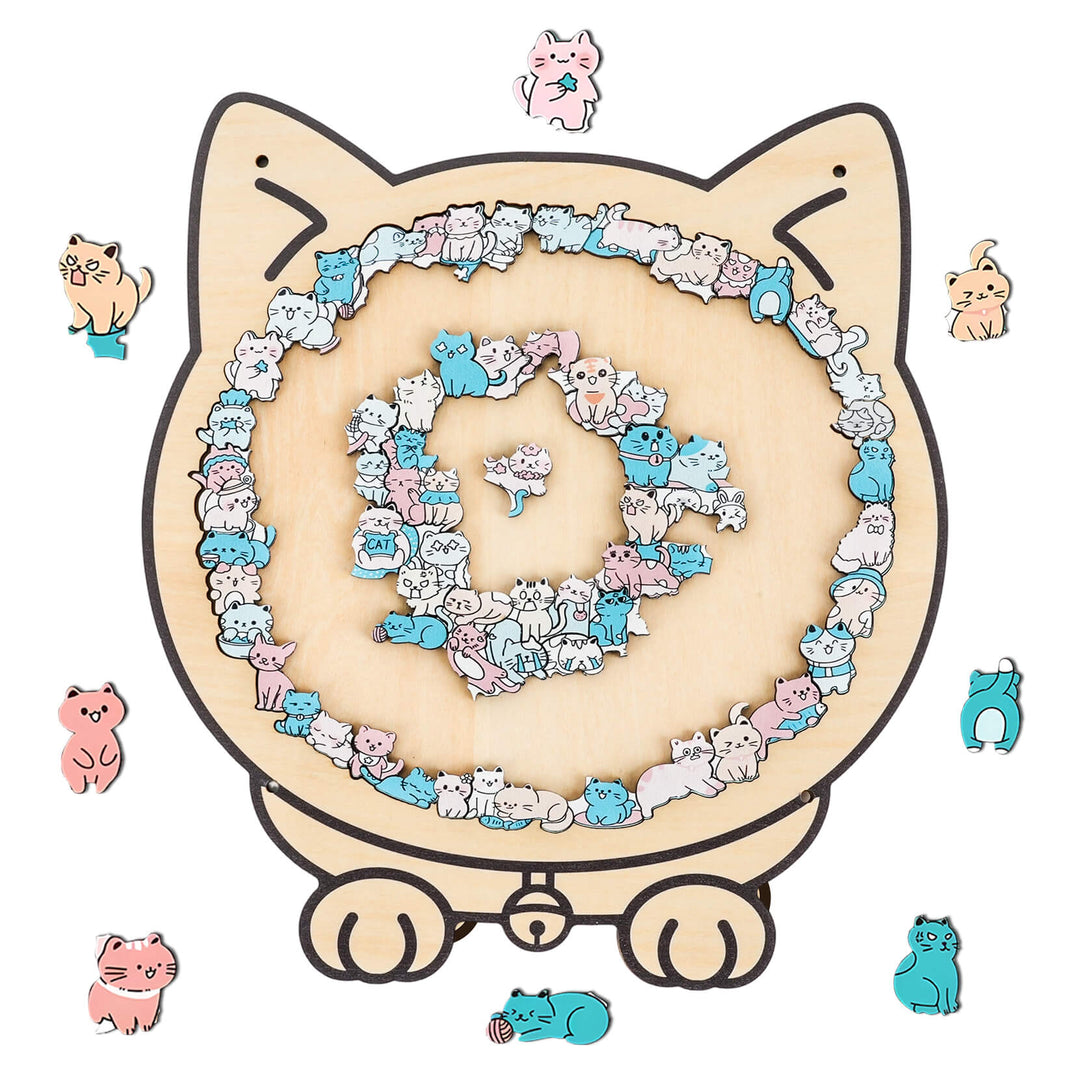 Morandi-Colored Cat/Dog Shaped Wooden Jigsaw Puzzle