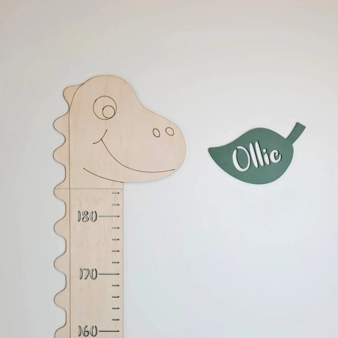 Personalized Wooden Dinosaur Growth Chart Ruler - By Woodbests