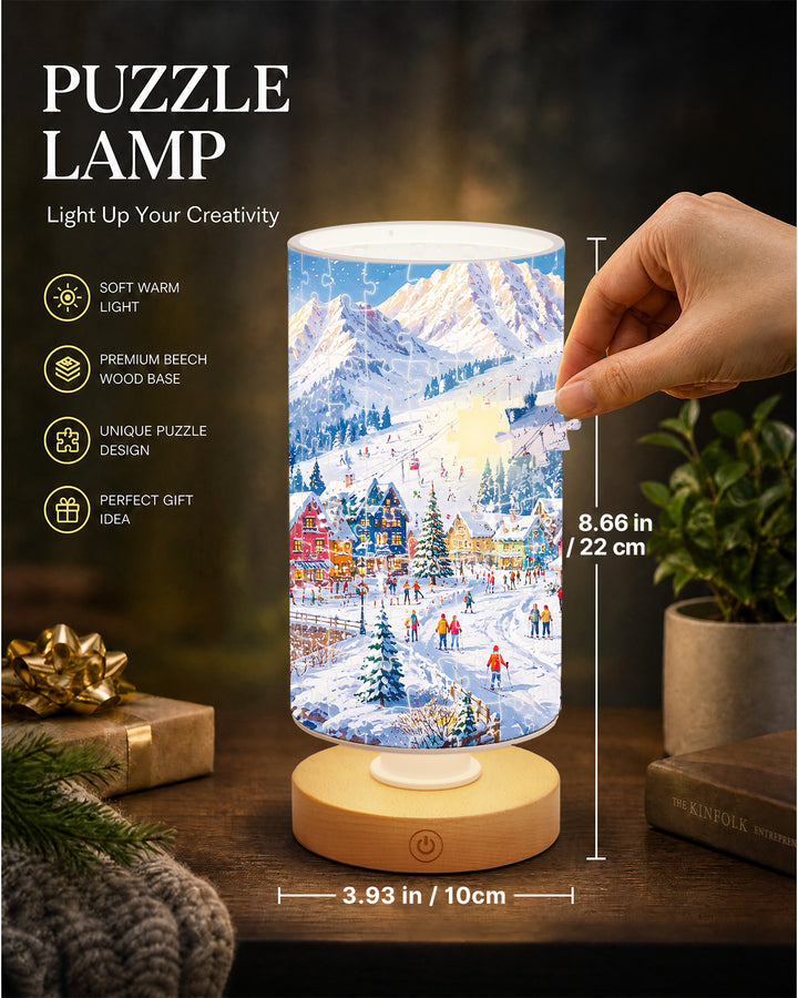 DIY Dimmable Acrylic Puzzle Lamp - Snow Town