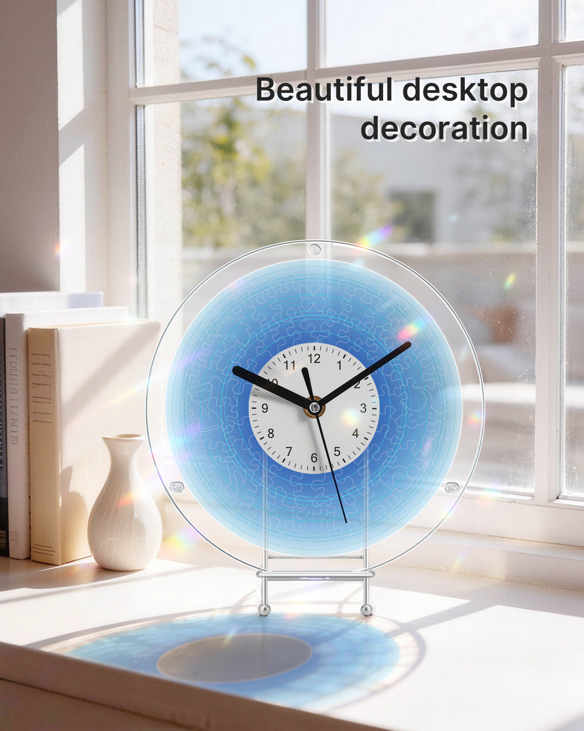 DIY Acrylpuzzle-Uhr Bausatz - Farbverlauf Blau