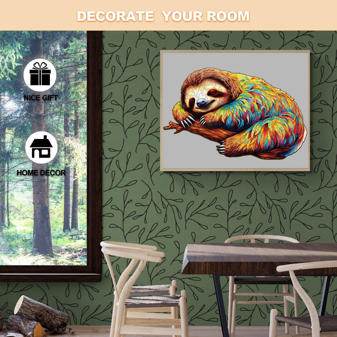 Sloth Leisurely Wooden Jigsaw Puzzle