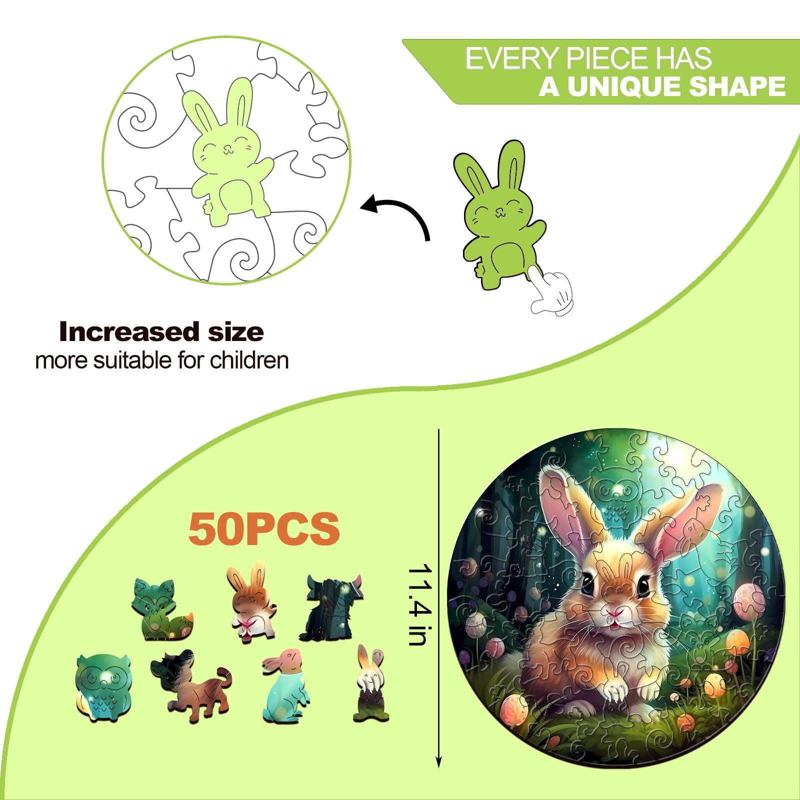 Cute Rabbit Children's Wooden Jigsaw Puzzle