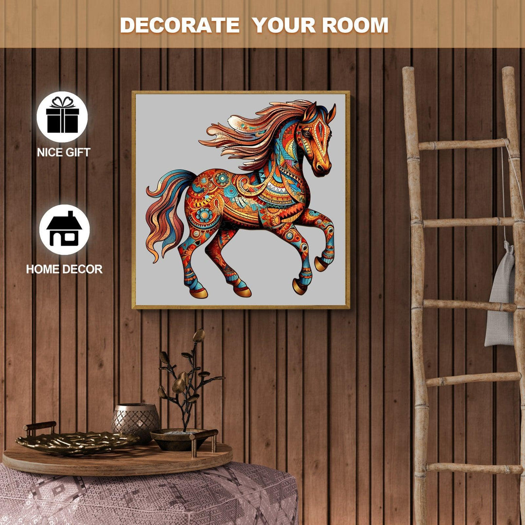 Running Horse Wooden Jigsaw Puzzle-Woodbests