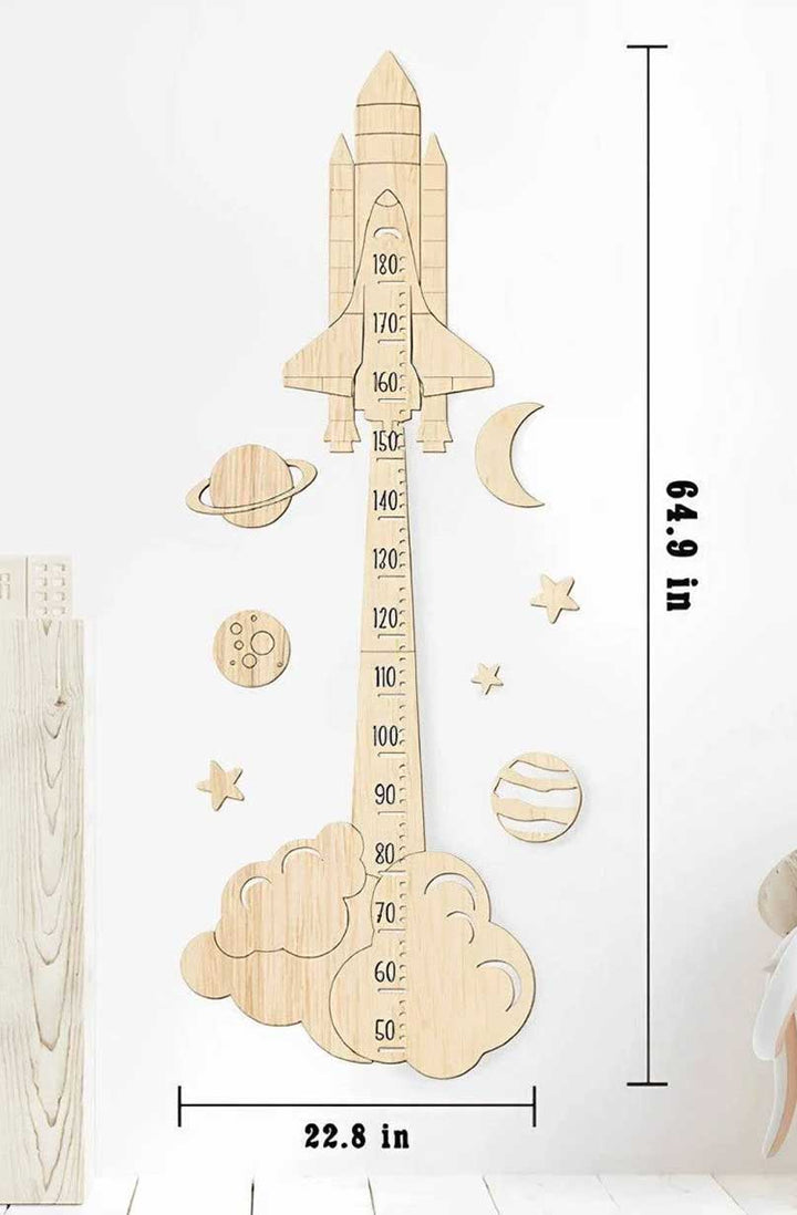 Personalized Wooden Rocket Growth Chart Clearance Sale