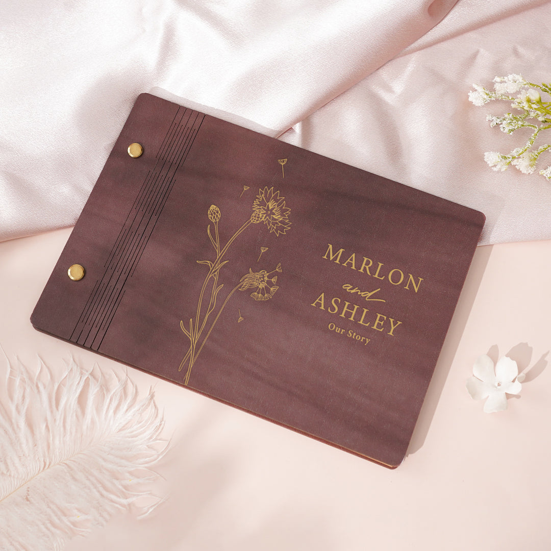 Personalized Wooden Wedding Guest Book - Wedding Photo Album