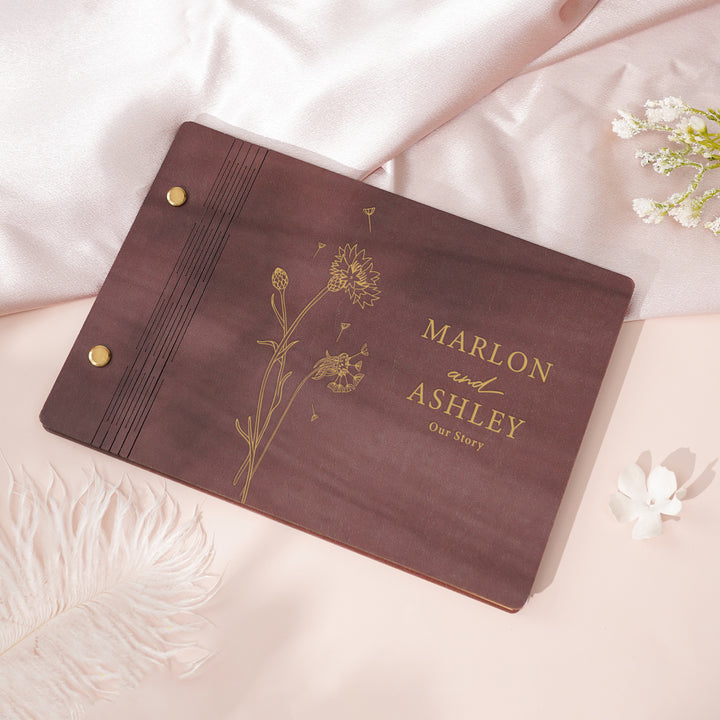Personalized Wooden Wedding Guest Book - Wedding Photo Album