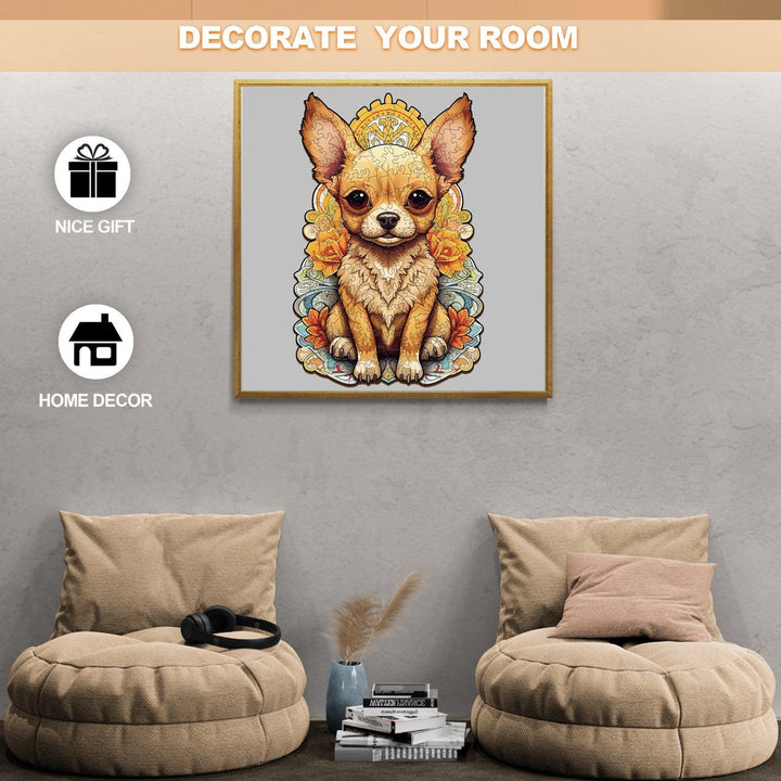 Cute Chihuahua-2 Wooden Jigsaw Puzzle-Woodbests