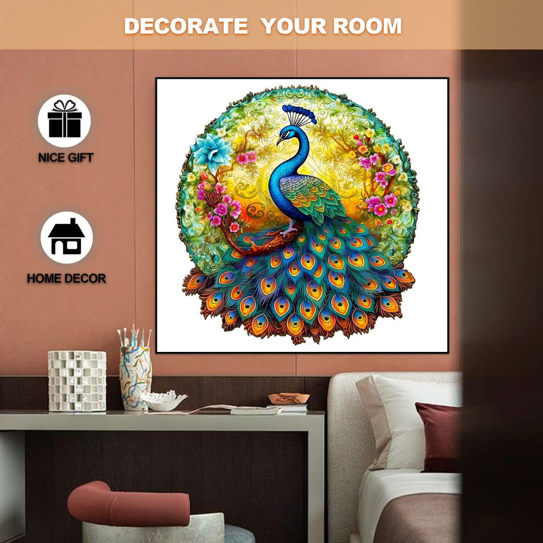 Uncharted Peacock Wooden Jigsaw Puzzle-Woodbests