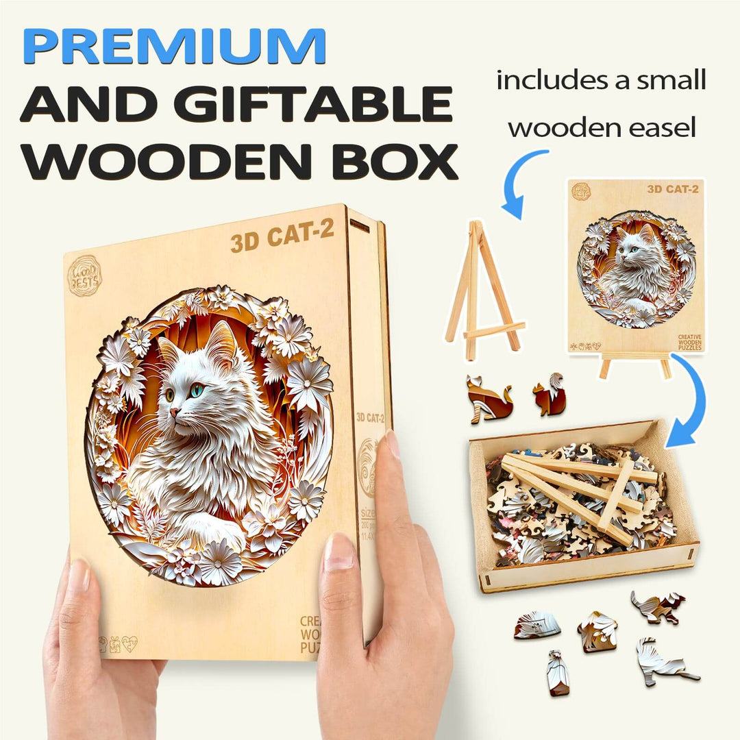 3D Cat-2 Wooden Jigsaw Puzzle