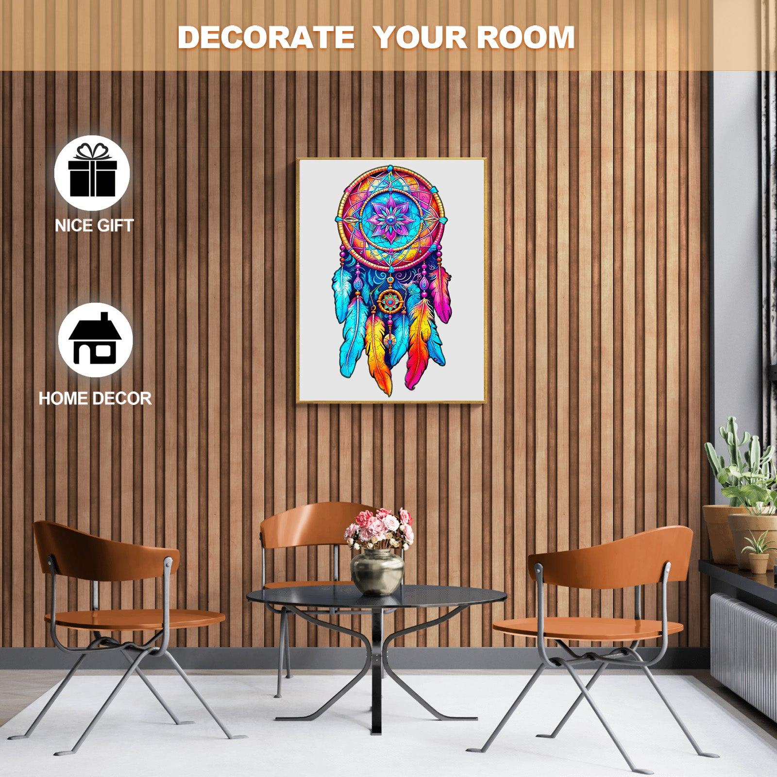 Vibrant Mandala dream catcher wall art for home decor and personal spaces, perfect for decorating your room.