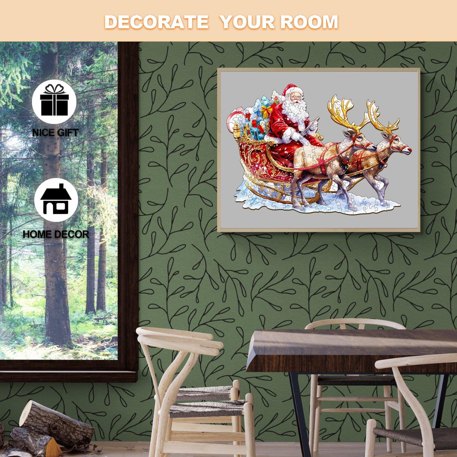 Santa and Rudolph Wooden Jigsaw Puzzle-Woodbests