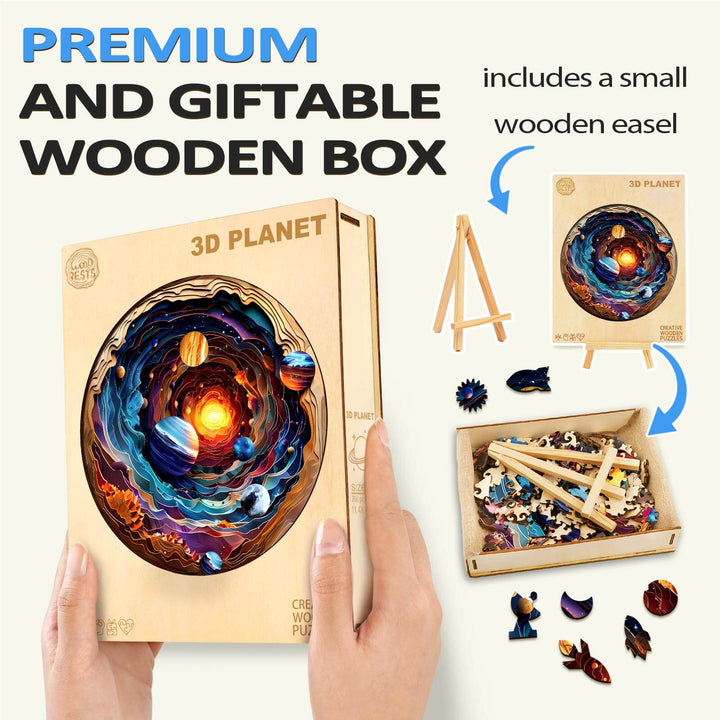 3D Planet Wooden Jigsaw Puzzle