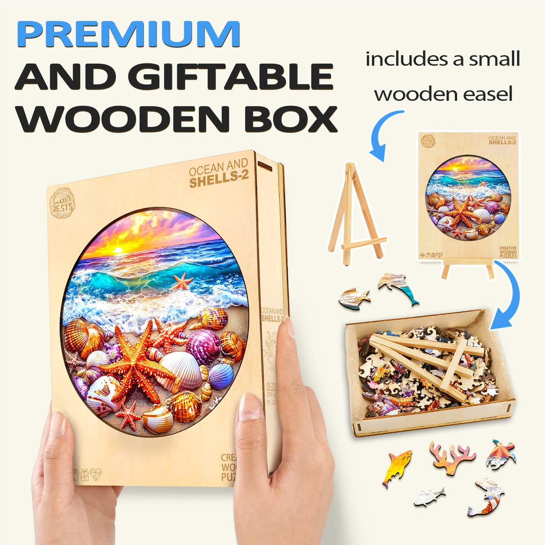 Ocean and Shells-2 Wooden Jigsaw Puzzle