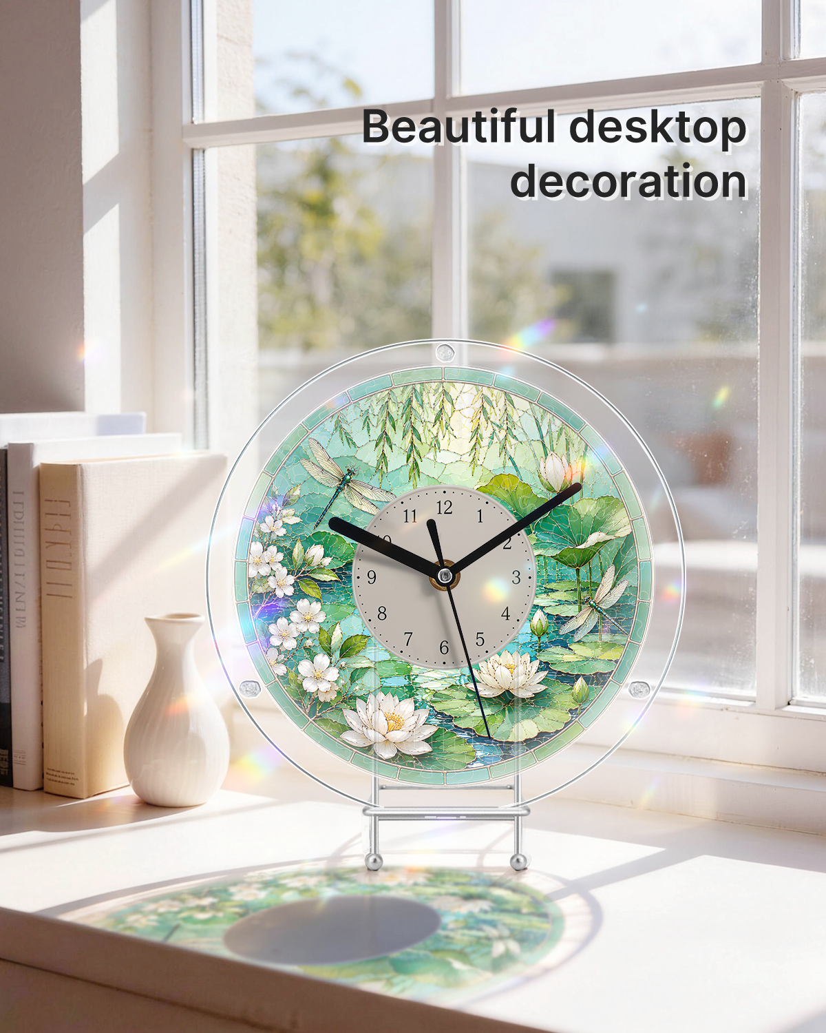 DIY Acrylpuzzle-Uhr Bausatz - Sommer Lotus-Teich