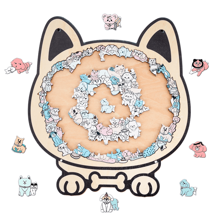 Morandi-Colored Lovely Dog Shaped Wooden Jigsaw Puzzle – Woodbests