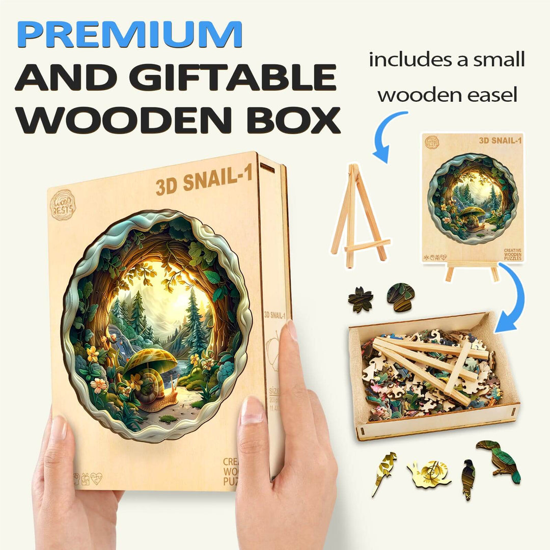 3D Snail-1 Wooden Jigsaw Puzzle