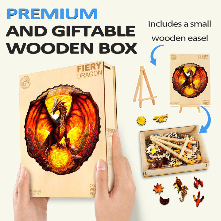 Fiery Dragon Wooden Jigsaw Puzzle