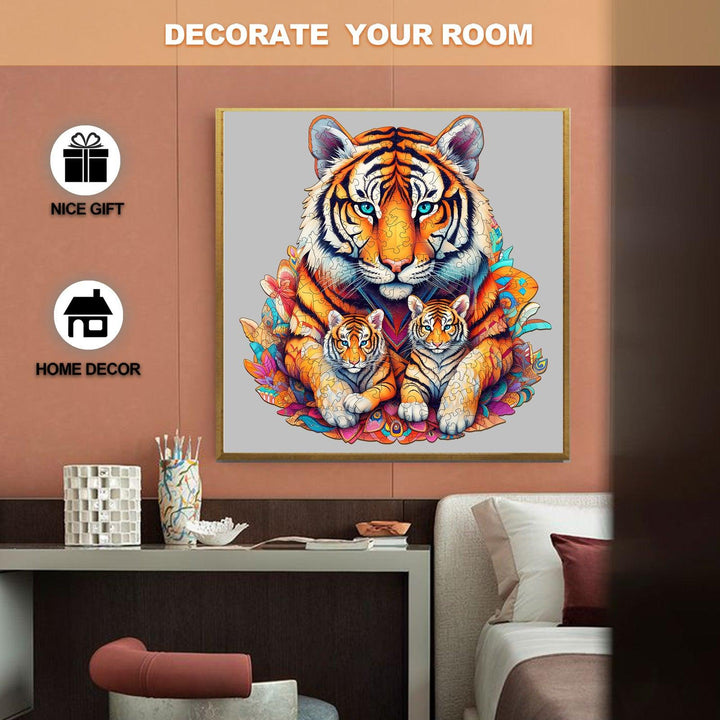 Tiger Family Wooden Jigsaw Puzzle