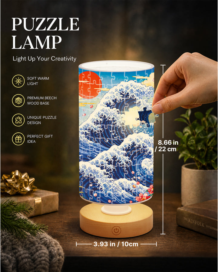 DIY Dimmable Acrylic Puzzle Lamp - Sunset Waves