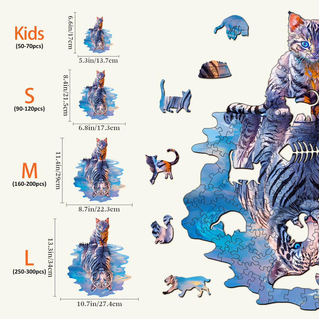 Rompecabezas de madera gato tigre 