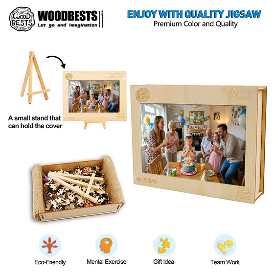 Personalized Photo Wooden Puzzle - Birthday Theme
