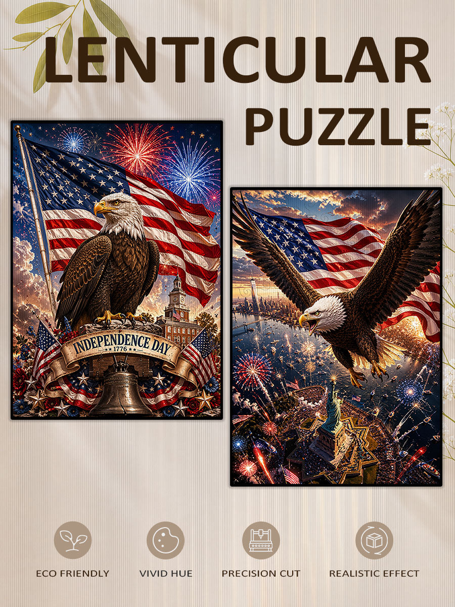 Happy Independence Day - Morphing Lenticular Puzzle