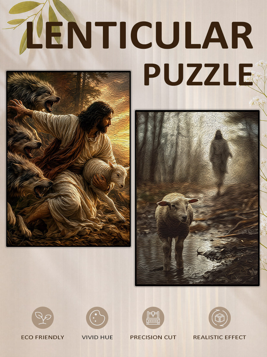 Jesus' sheep - Morphing Lenticular Puzzle