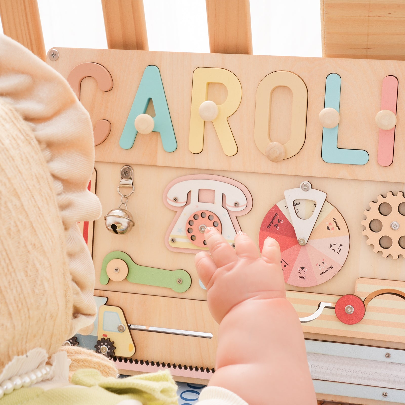 Personalised Montessori Busy Board with Name Puzzle