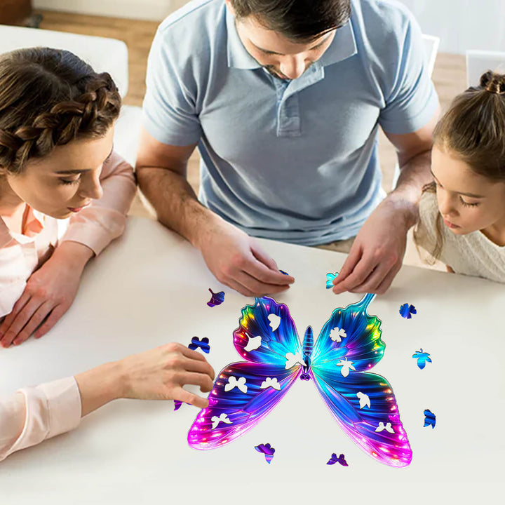 Fluorescent Butterfly Wooden Jigsaw Puzzle - Woodbests