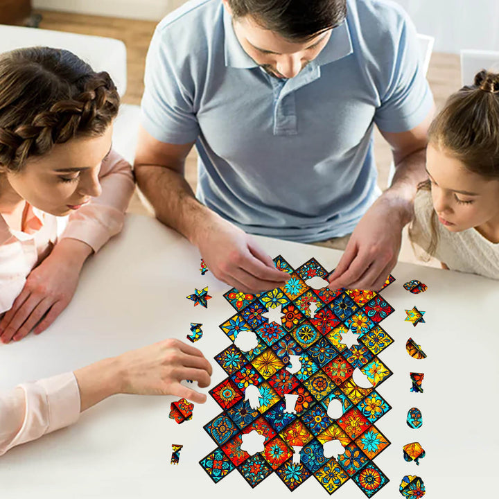 Mandala Kaleidoscope-2 Wooden Jigsaw Puzzle