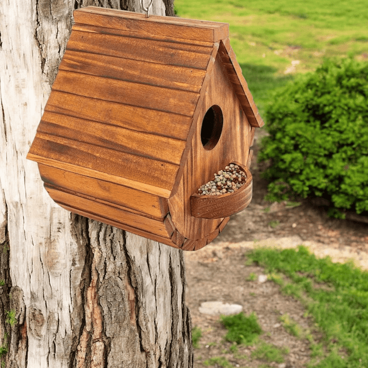 Natural Wooden Outdoor Birdhouse