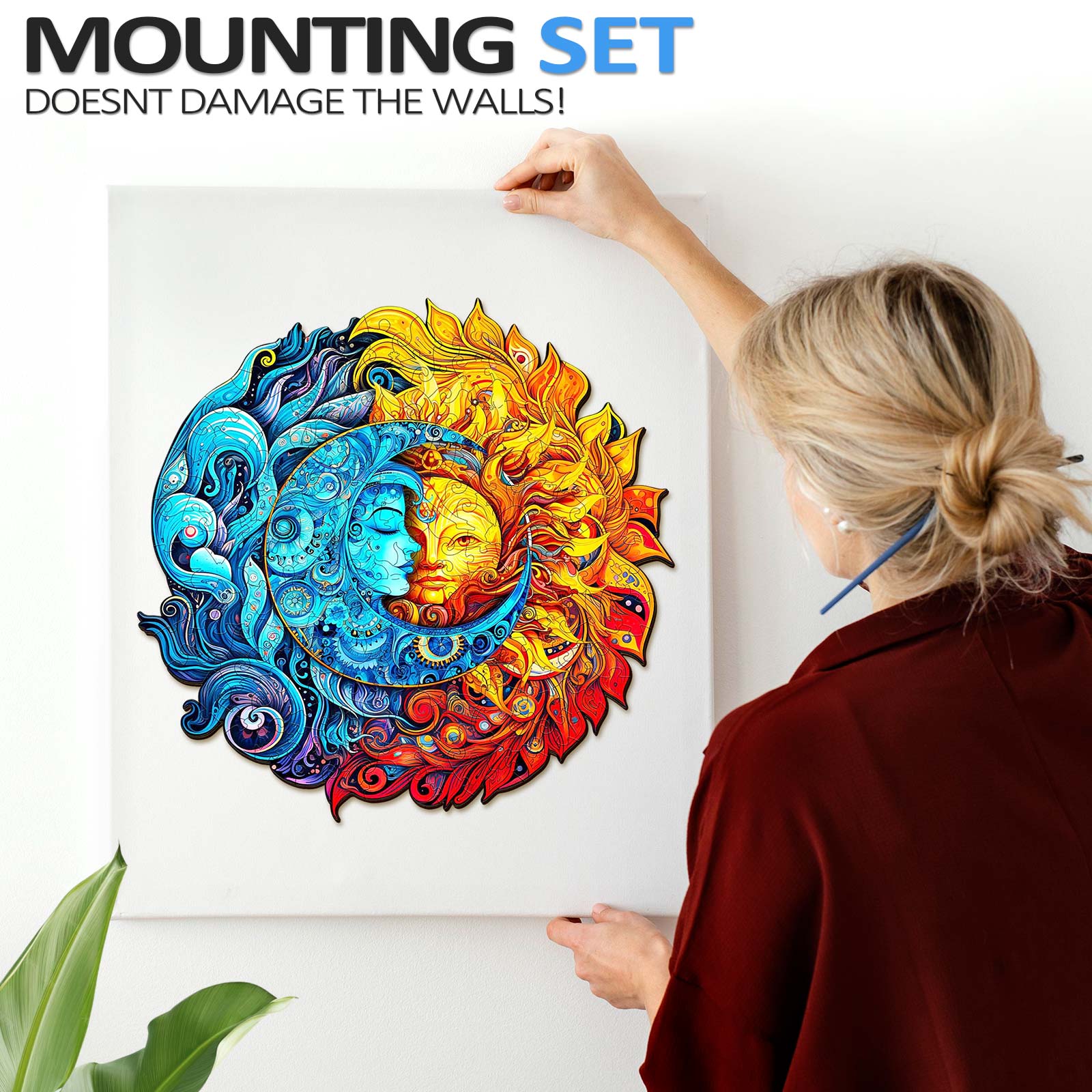 Soleil et Lune Puzzle en bois