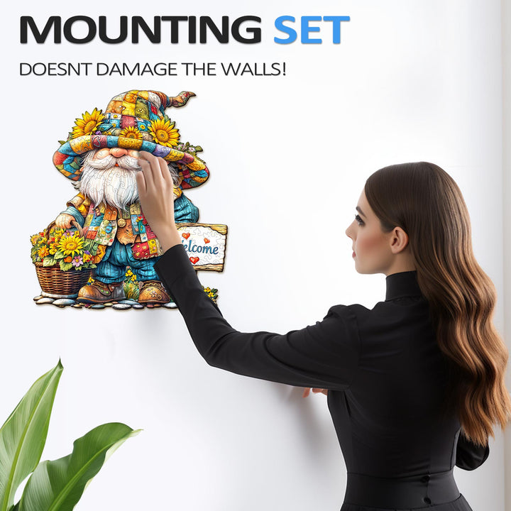 Sunflower gnome Wooden Jigsaw Puzzle