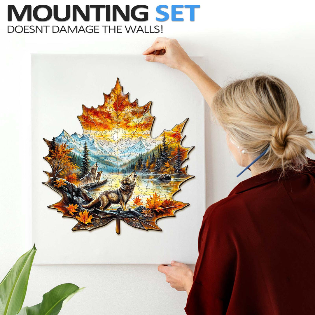 Puzzle en bois automnal Wolf King