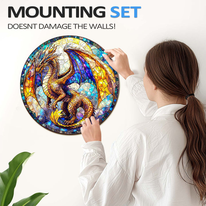 Stained Glass Dragon-2 Wooden Jigsaw Puzzle