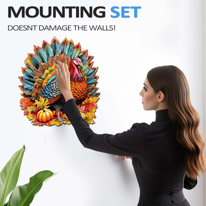 Rompecabezas de Madera de Pavo Colorido