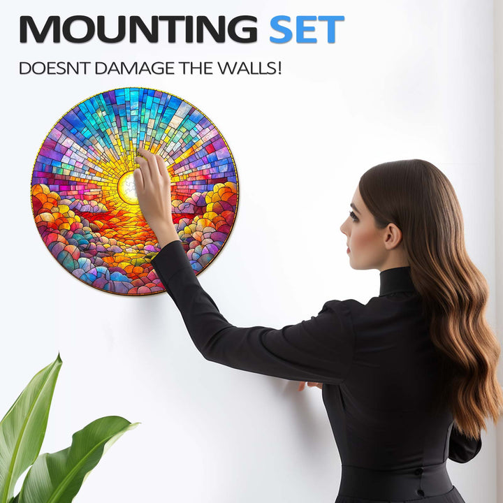 Buntglas Regenbogen Holzpuzzle