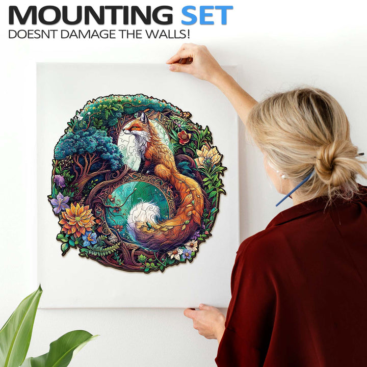 Yin Yang Fuchs-3 Holzpuzzle