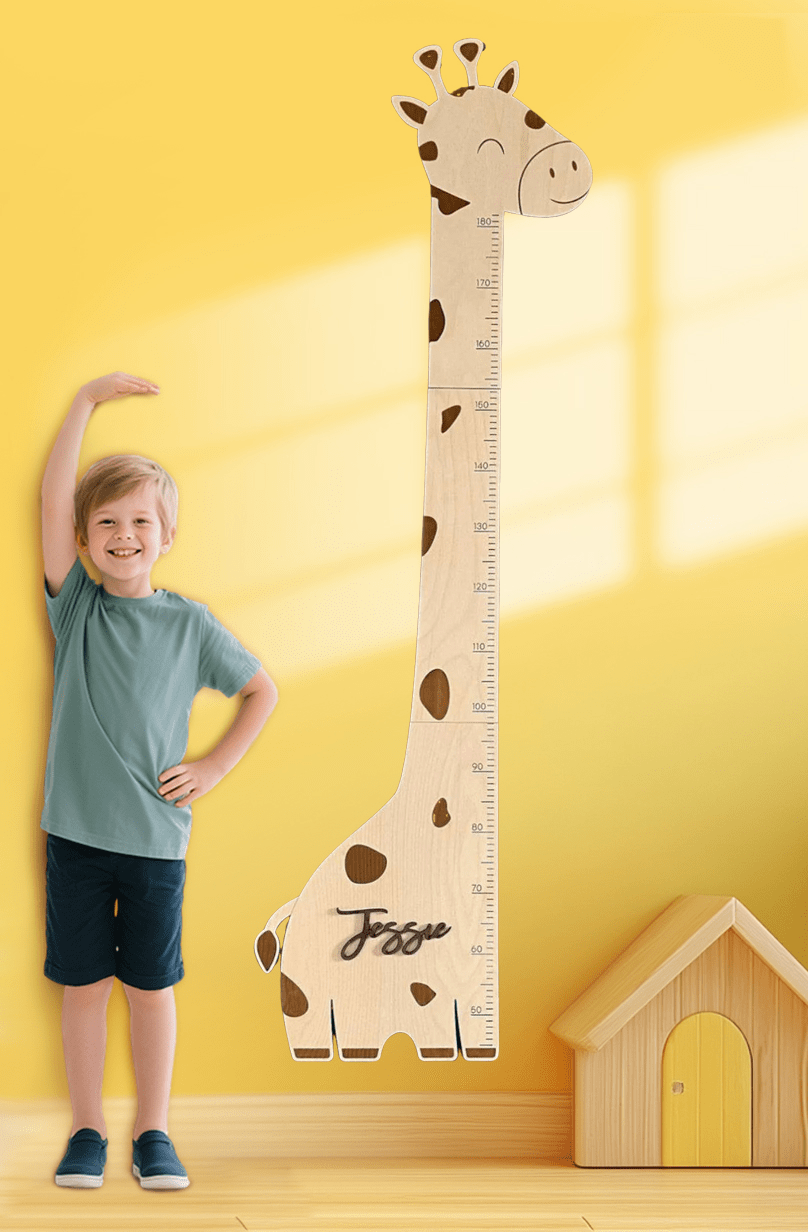 Personalized Wooden Giraffe Growth Chart Ruler