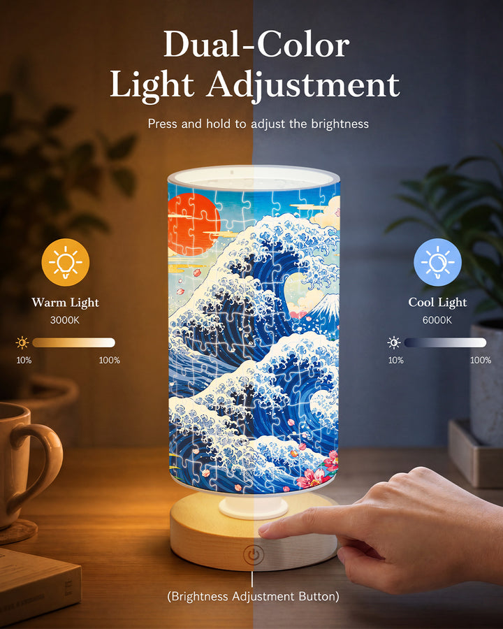 DIY Dimmable Acrylic Puzzle Lamp - Sunset Waves