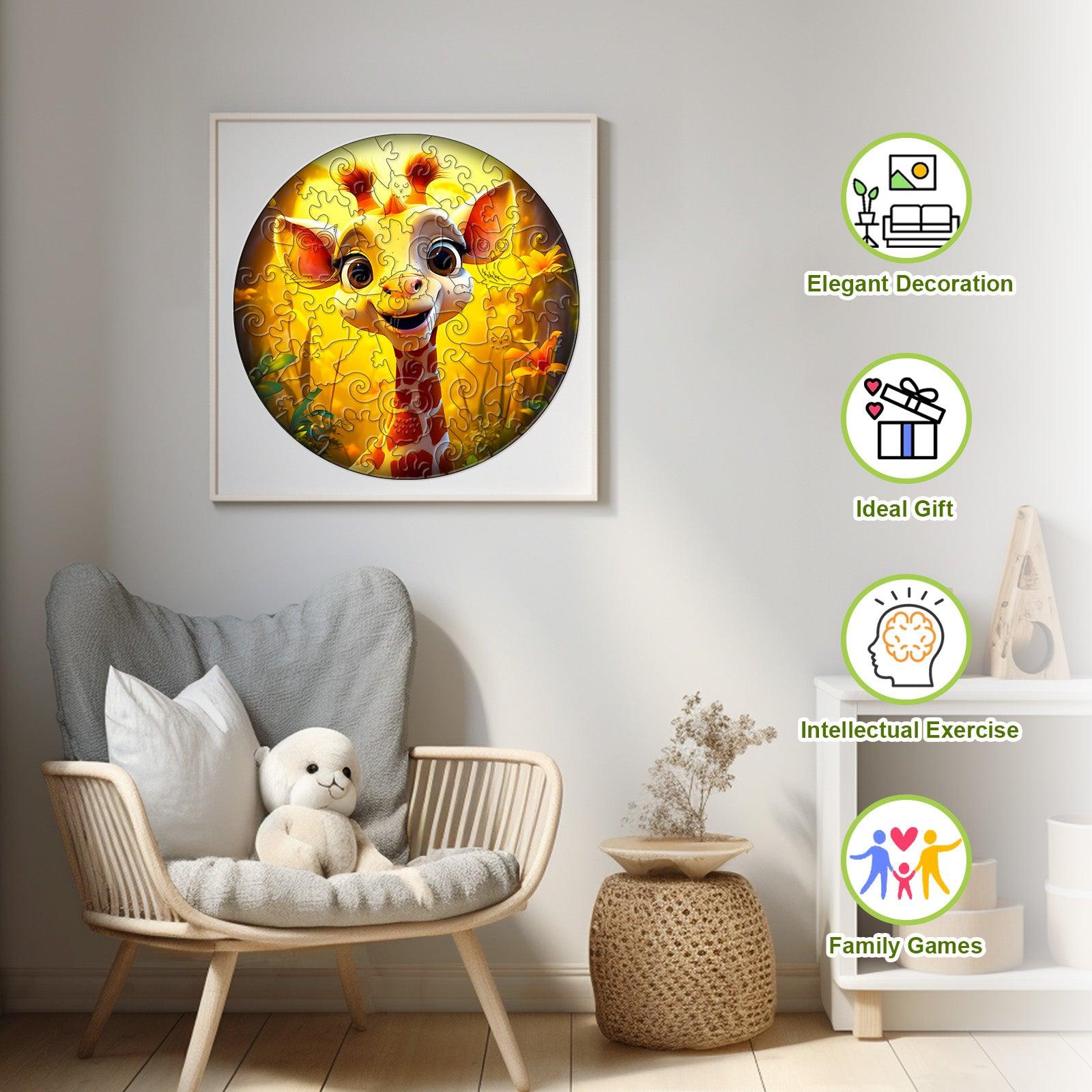 Cute Giraffe Children's Wooden Jigsaw Puzzle