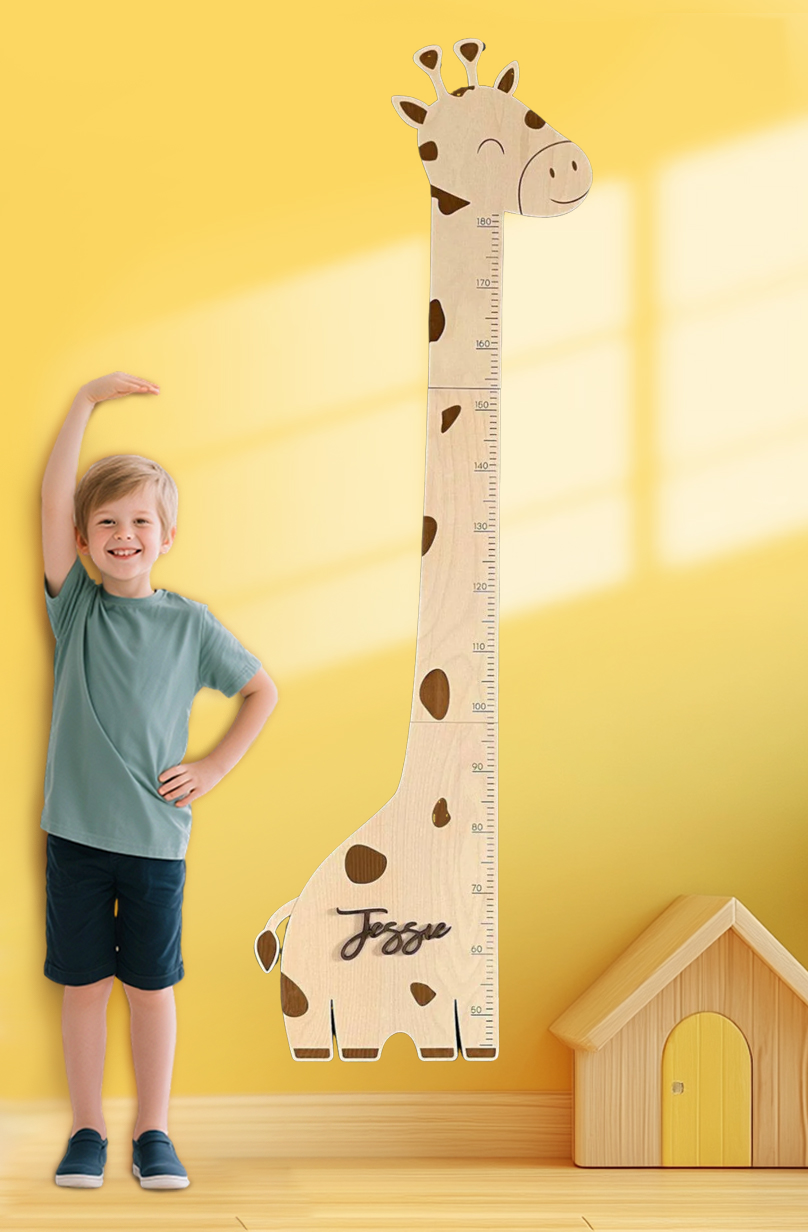 Personalized Wooden Giraffe Growth Chart Ruler