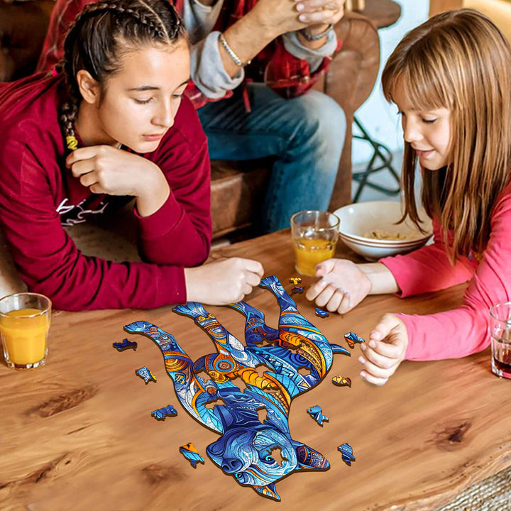 Children assembling Pitbull-2 puzzle