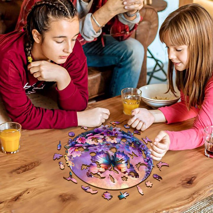 Butterfly and Moon-2 Wooden Jigsaw Puzzle