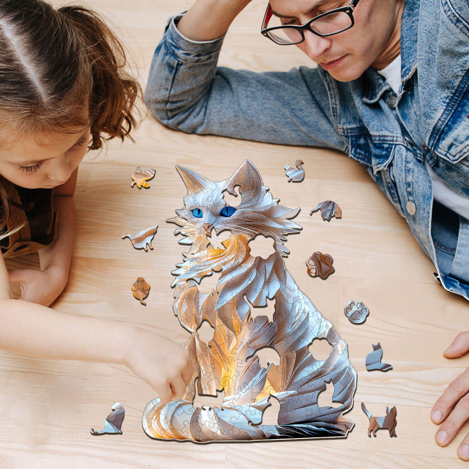 Edles Katzen-Holzpuzzle